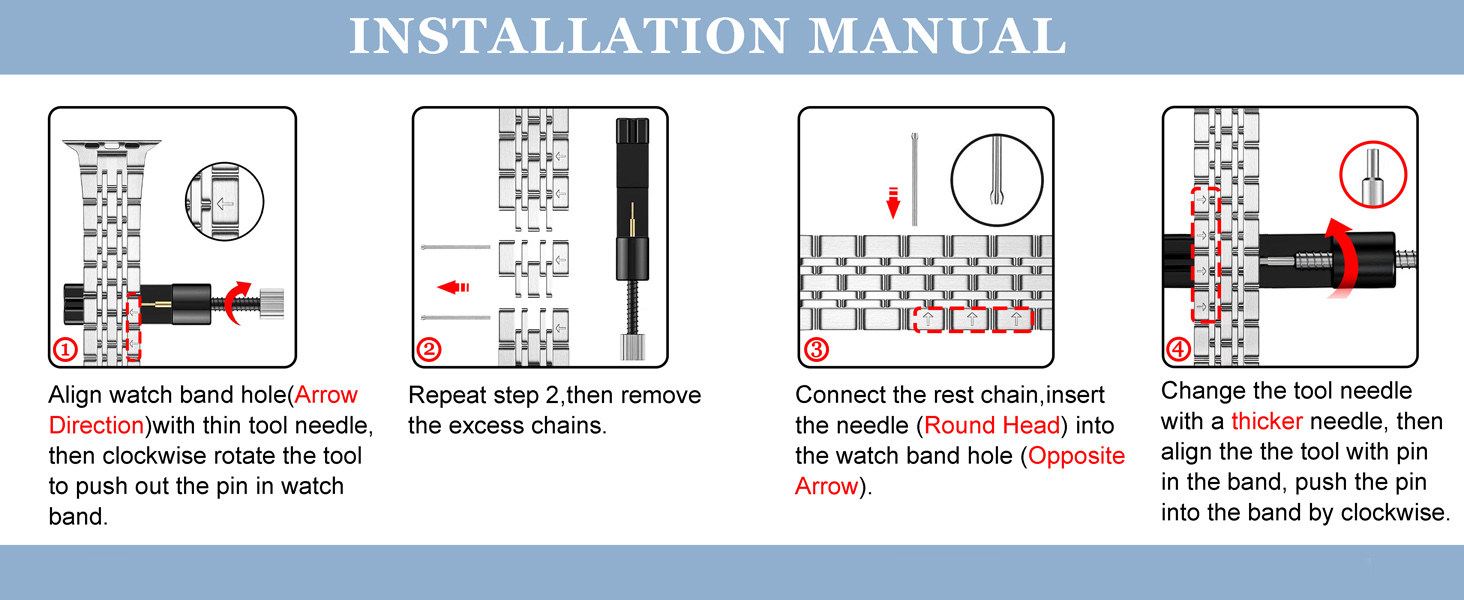 Stainless Steel Metal Watch Band for iWatch 49MM 42MM Slim Design Replacement Strap OEM