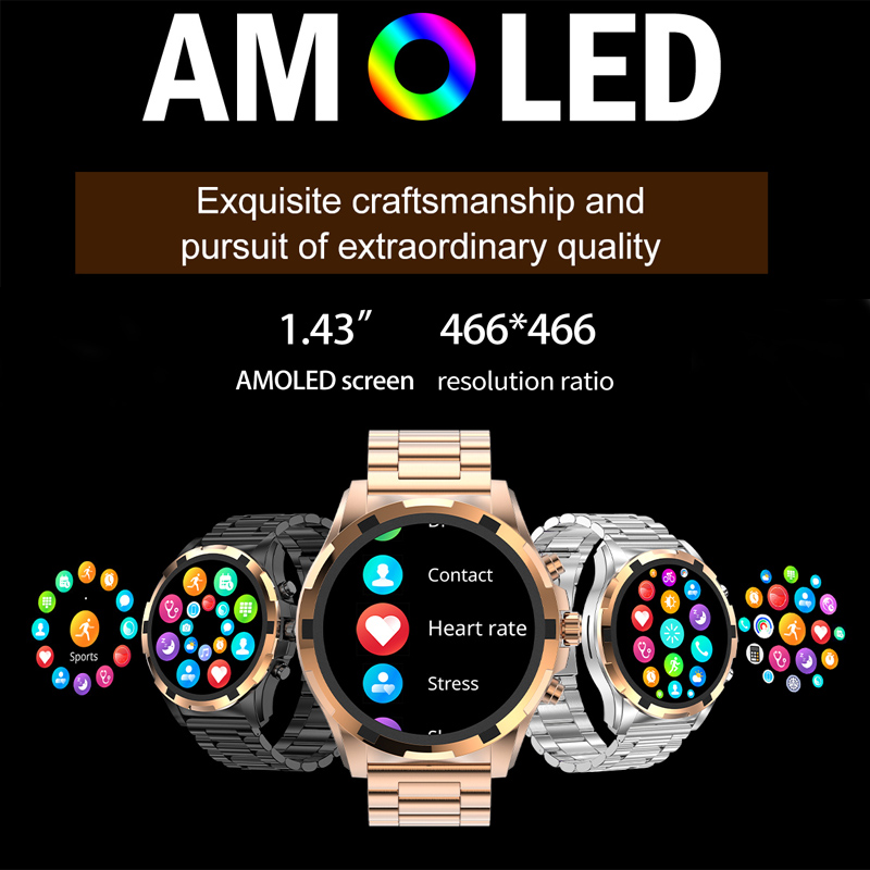 Sport Smartwatch 1.43”Amoled Fitness Tracker Healthcare Bluetooth Smart Watch