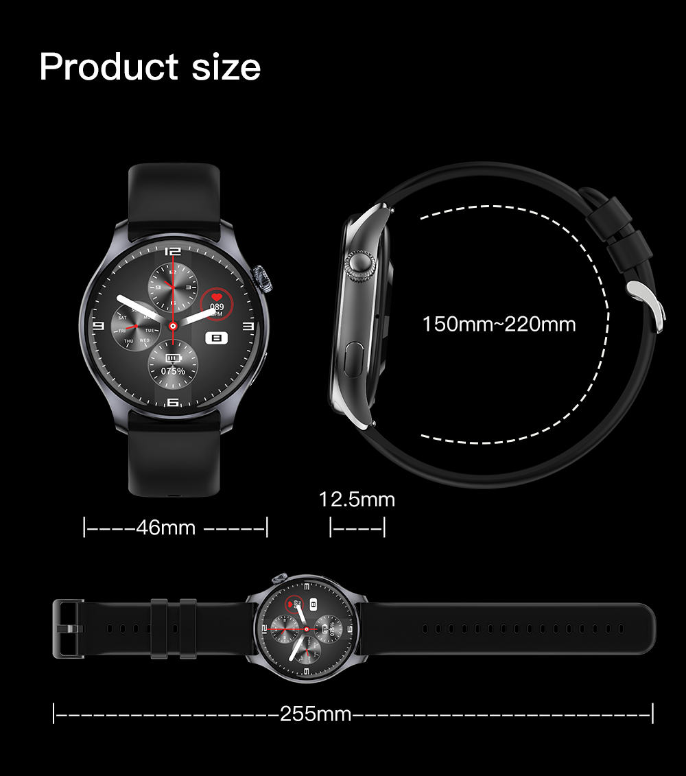 100+Sport Smart Watch Healthcare Sleep Monitor Amoled 1.43" Fitness Tracker