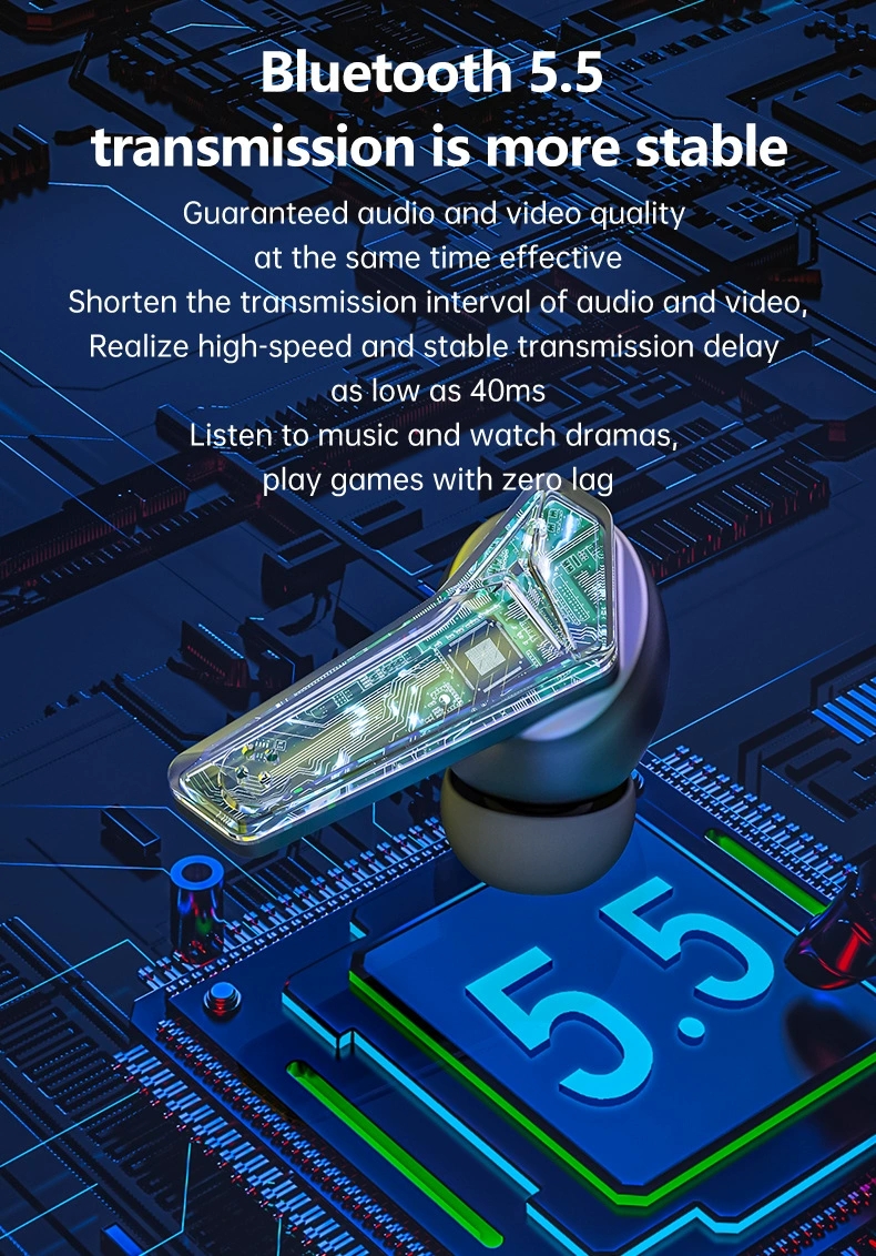 Long Battery Bluetooth Earphone Wireless Gaming In-Ear True Earbuds BT5.5 OEM