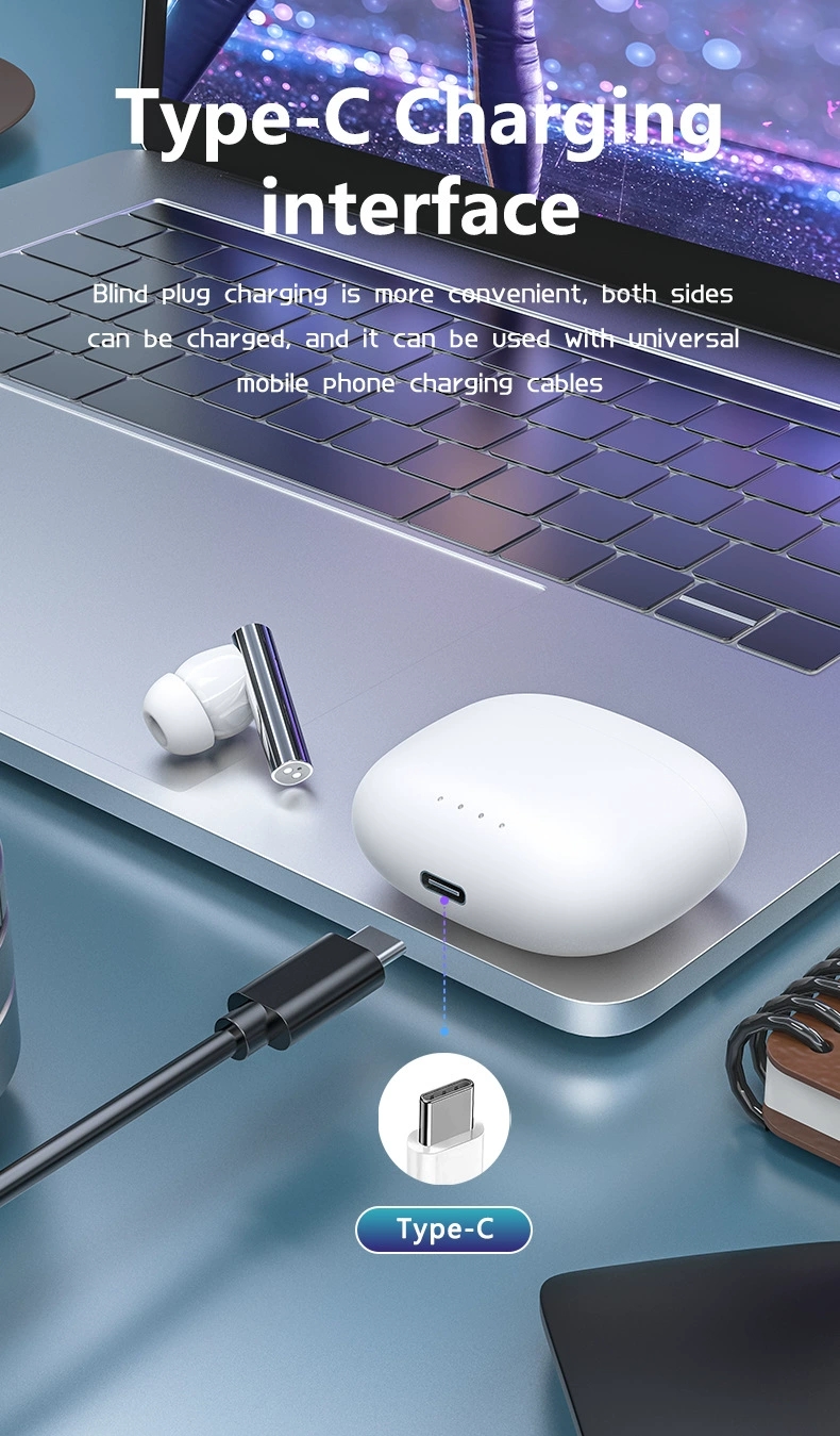 Wireless Earphones BT5.3 HiFi Stereo In-Ear Earbuds Bluetooth Headphones with Long Battery Life & Touch Control