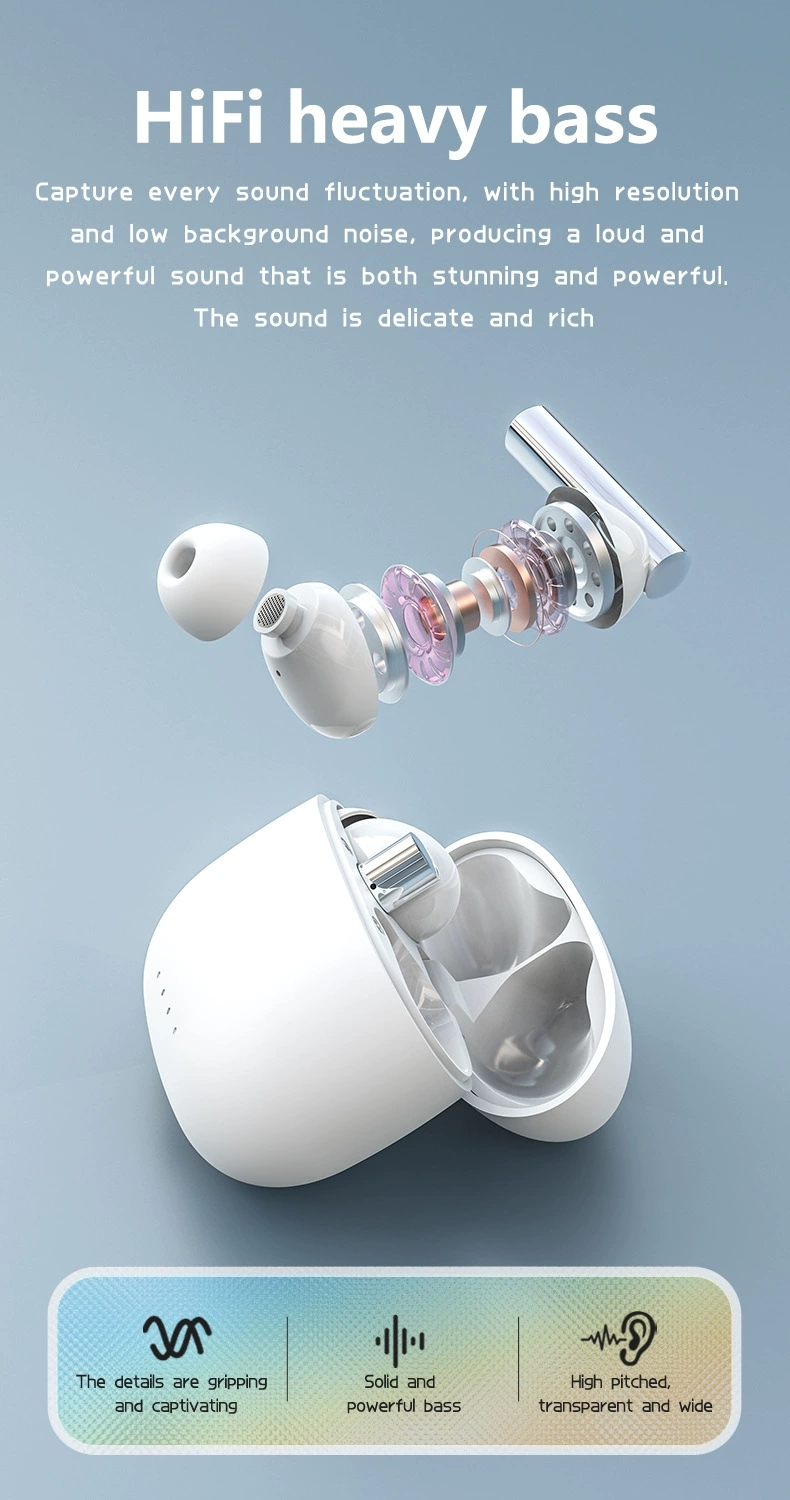 Wireless Earphones BT5.3 HiFi Stereo In-Ear Earbuds Bluetooth Headphones with Long Battery Life & Touch Control