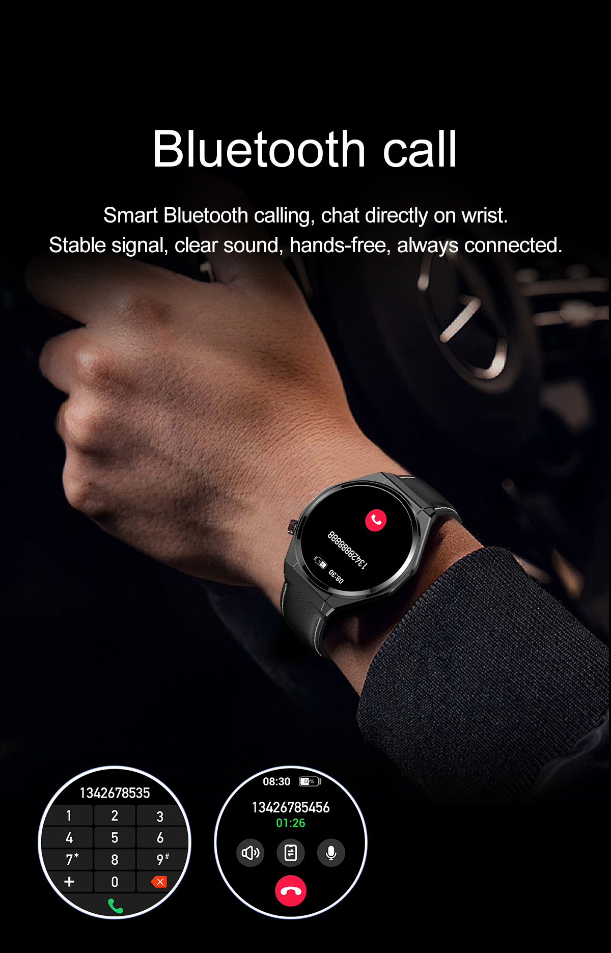 BT5.3 Fitness Tracker Smart Watch NFC AMOLED Make Call & Answer Watch Wholesale