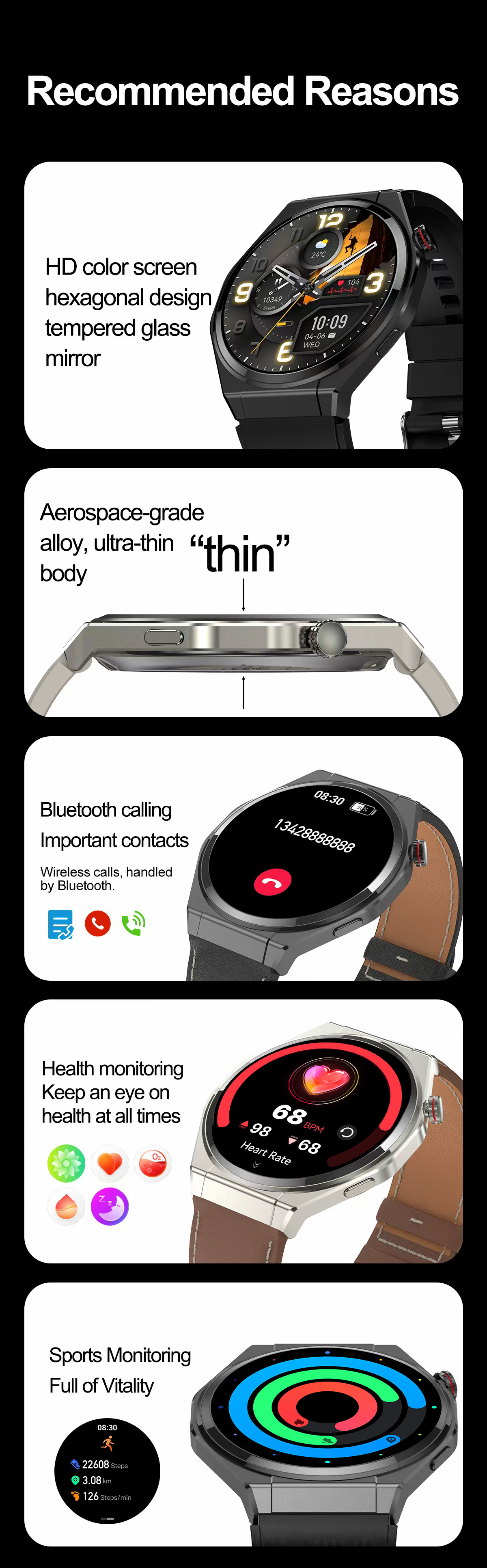 BT5.3 Fitness Tracker Smart Watch NFC AMOLED Make Call & Answer Watch Wholesale