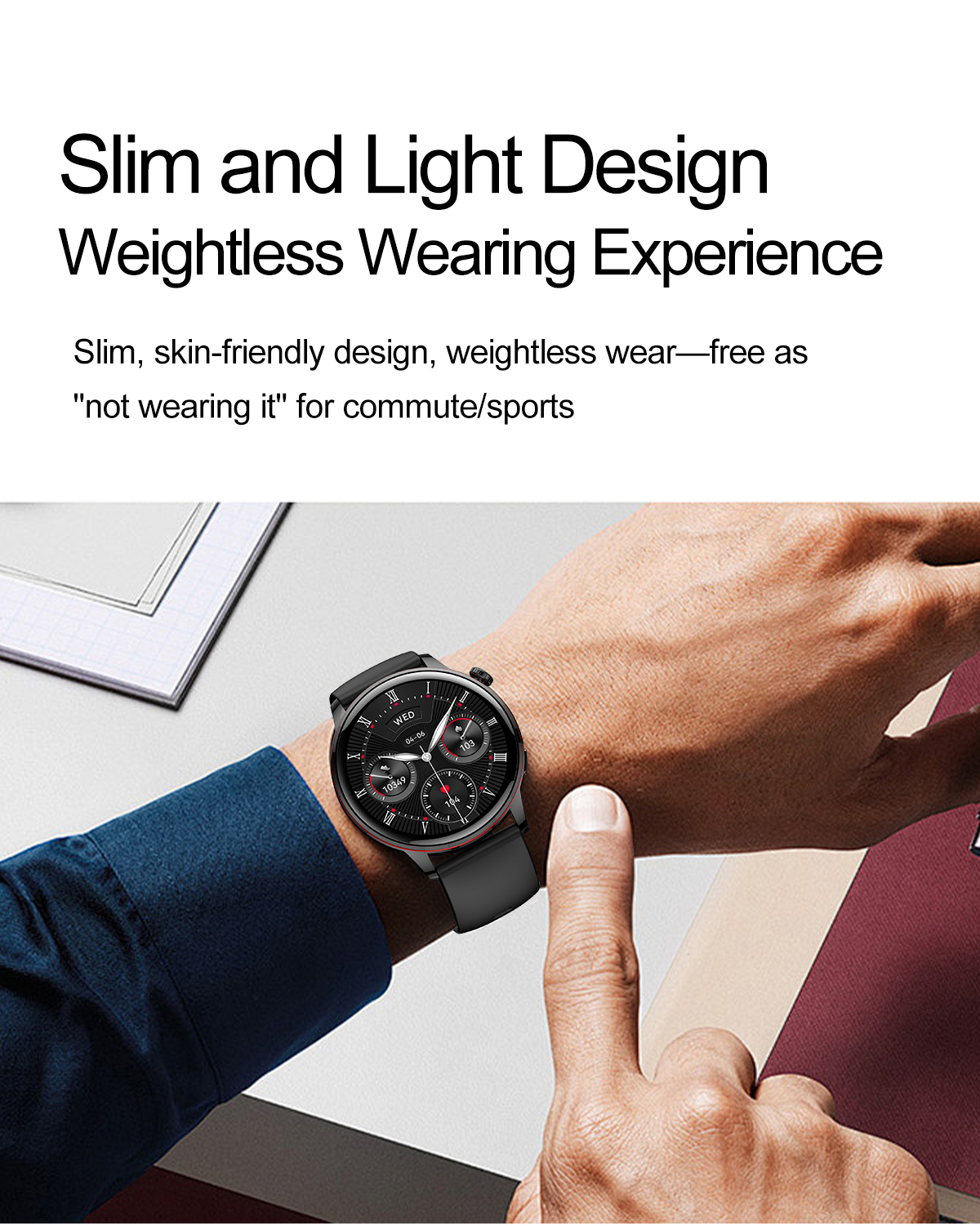 PeakSmart OEM&ODM Smart Watch Sport Fitness Tracker Healthcare Monitor AMOLED 1.43" NFC