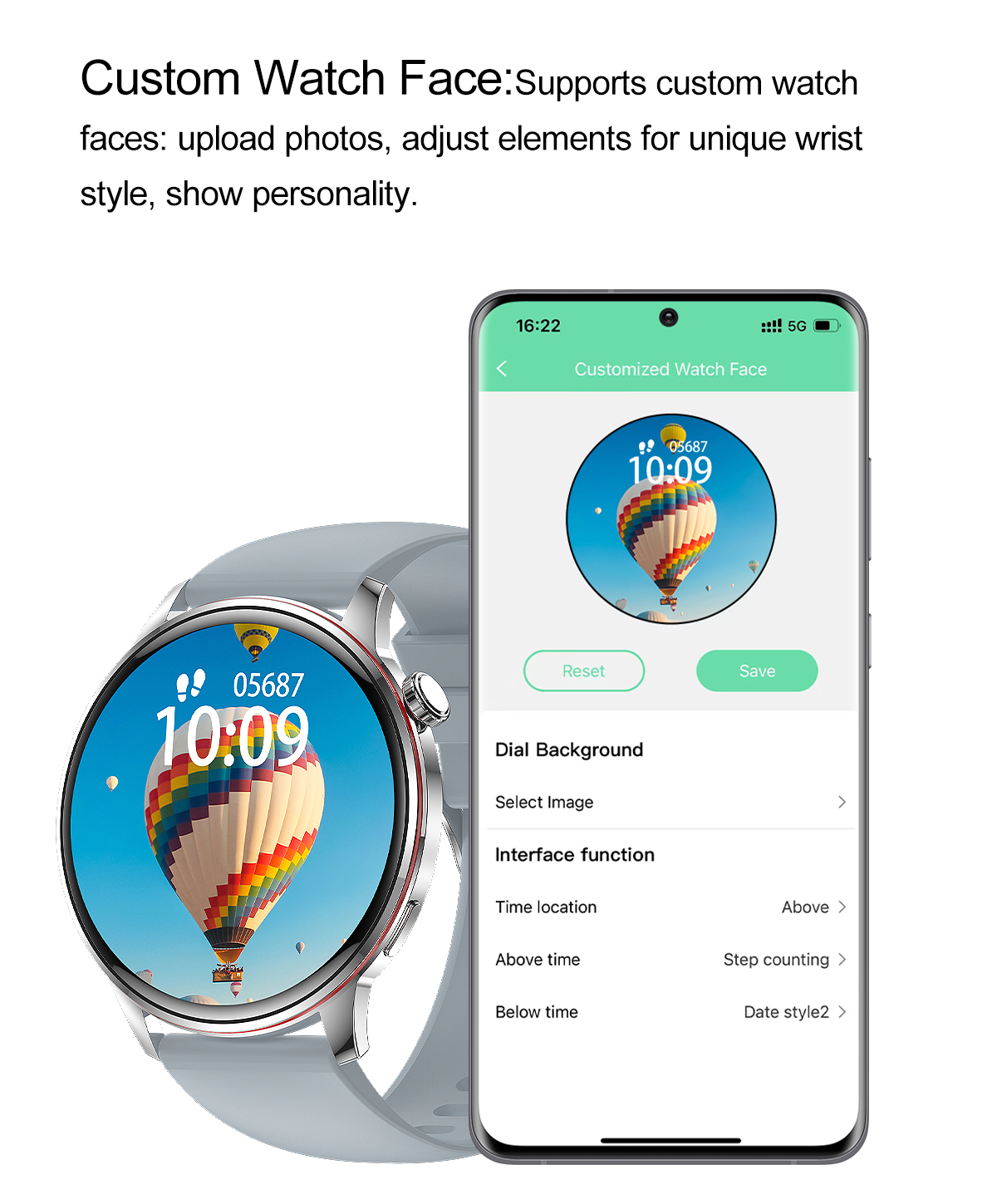 PeakSmart OEM&ODM Smart Watch Sport Fitness Tracker Healthcare Monitor AMOLED 1.43" NFC