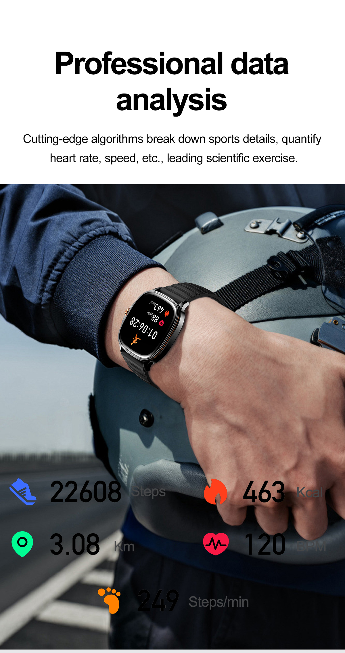 AMOLED Smart Watch 1.73” Slim Design Oxygen Sleep Monitor Healthcare Fitness Tracker BT Call Business Watch NFC