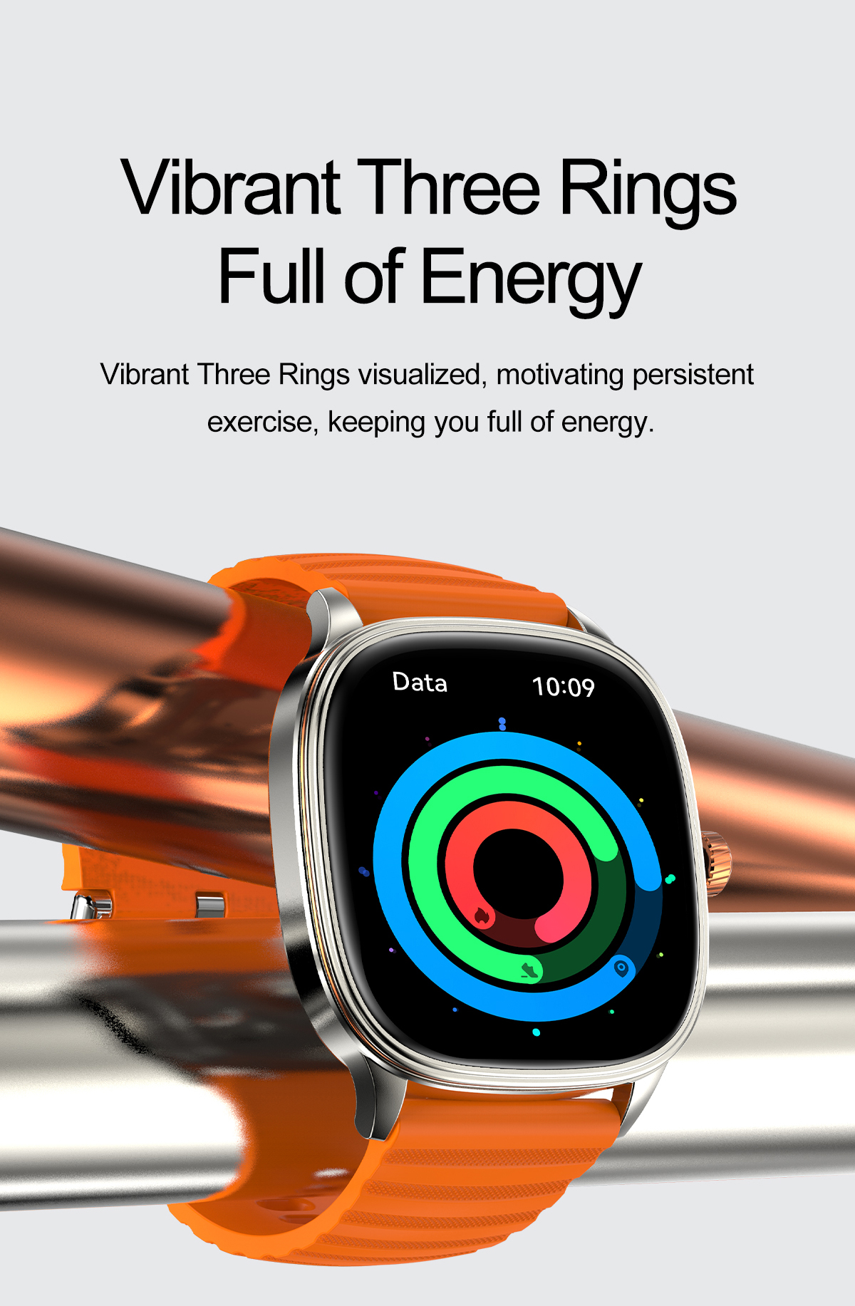 AMOLED Smart Watch 1.73” Slim Design Oxygen Sleep Monitor Healthcare Fitness Tracker BT Call Business Watch NFC