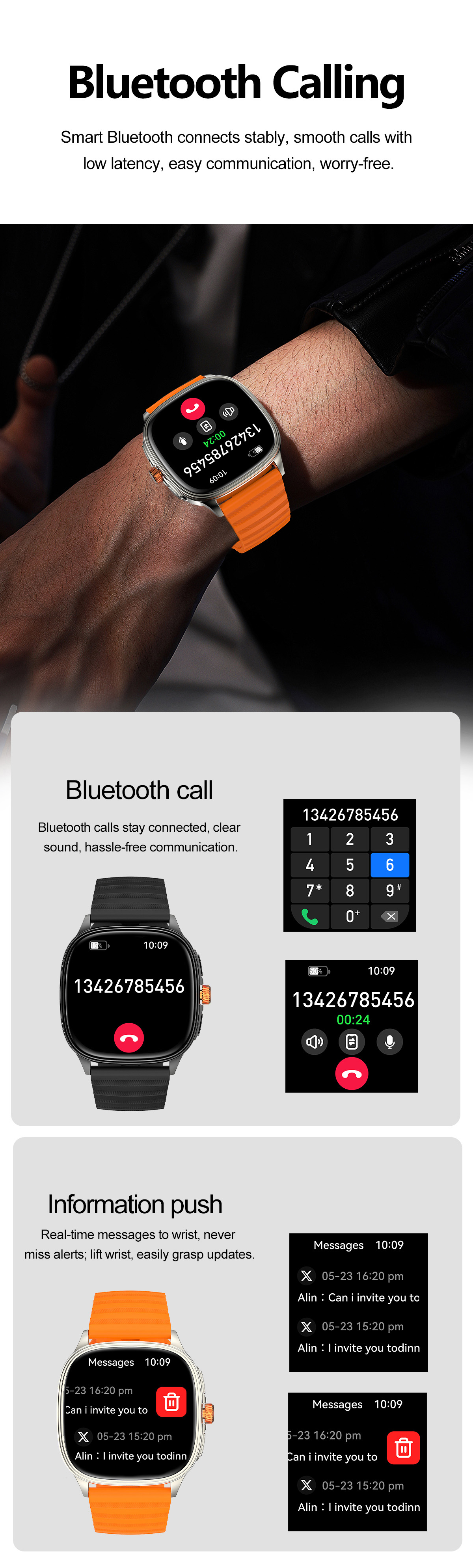 AMOLED Smart Watch 1.73” Slim Design Oxygen Sleep Monitor Healthcare Fitness Tracker BT Call Business Watch NFC