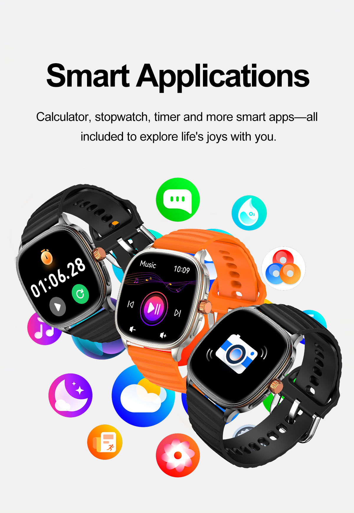 AMOLED Smart Watch 1.73” Slim Design Oxygen Sleep Monitor Healthcare Fitness Tracker BT Call Business Watch NFC