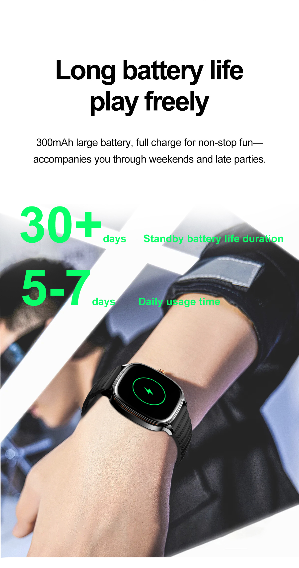 AMOLED Smart Watch 1.73” Slim Design Oxygen Sleep Monitor Healthcare Fitness Tracker BT Call Business Watch NFC