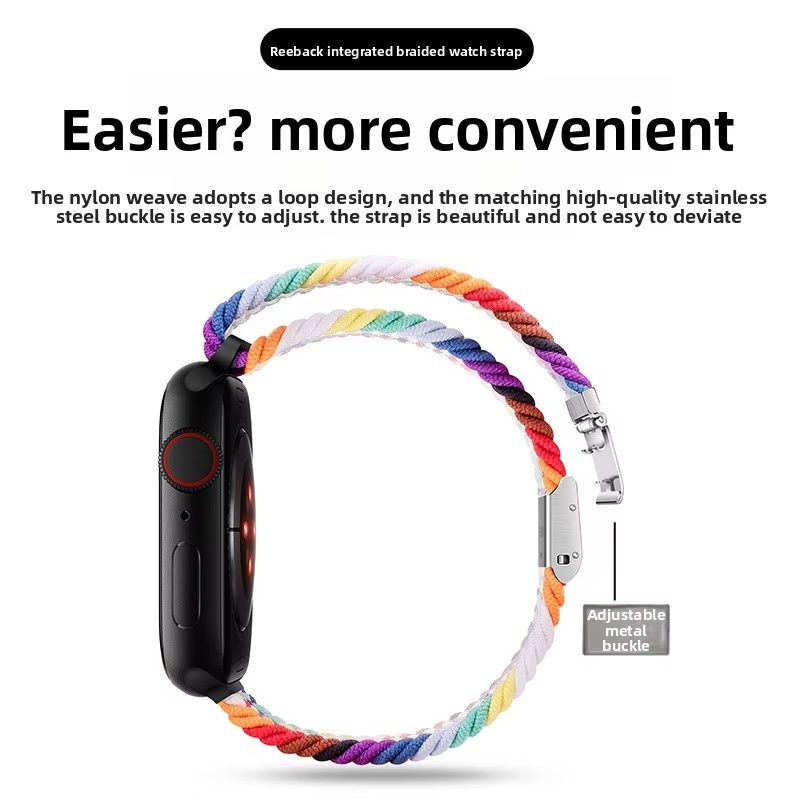 Nylon Watch Strap for Apple iWatch 46MM 49MM 42MM 45MM Customized Buckle Watch Band