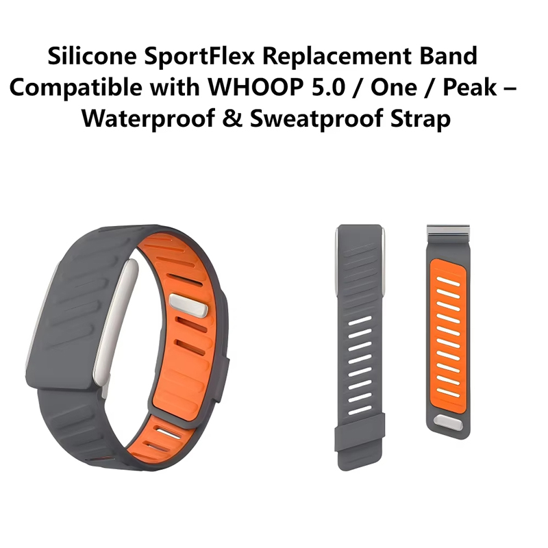 Whoop 5.0 Silicone SportFlex Replacement Band Compatible with WHOOP 5.0 MG Life Waterproof & Sweatproof Strap