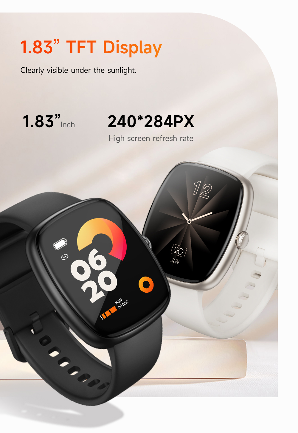 PeakSmart Fitness Tracker Sleeping Monitor 3D UI Display Sport Smartwatch Healthcare