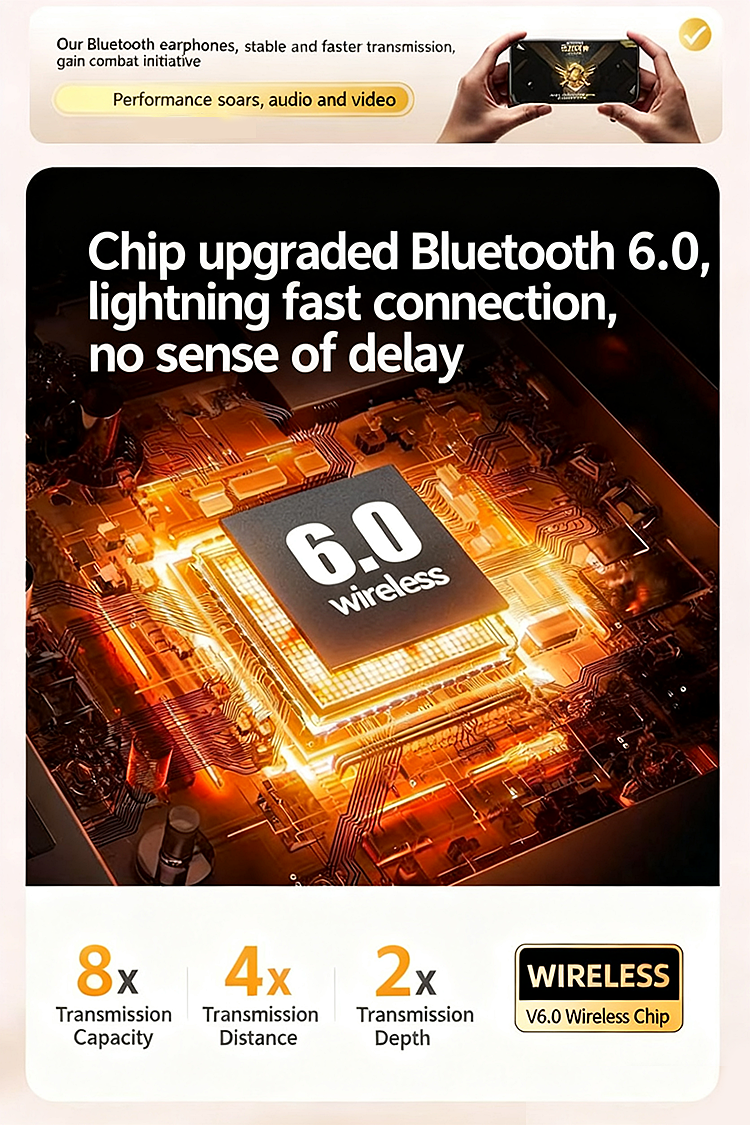 HiFi Stero Earphone Wireless Earbuds Clip Design with Ladies Diamond Buckle Earhook In-Ear Bluetooth TWS ENC