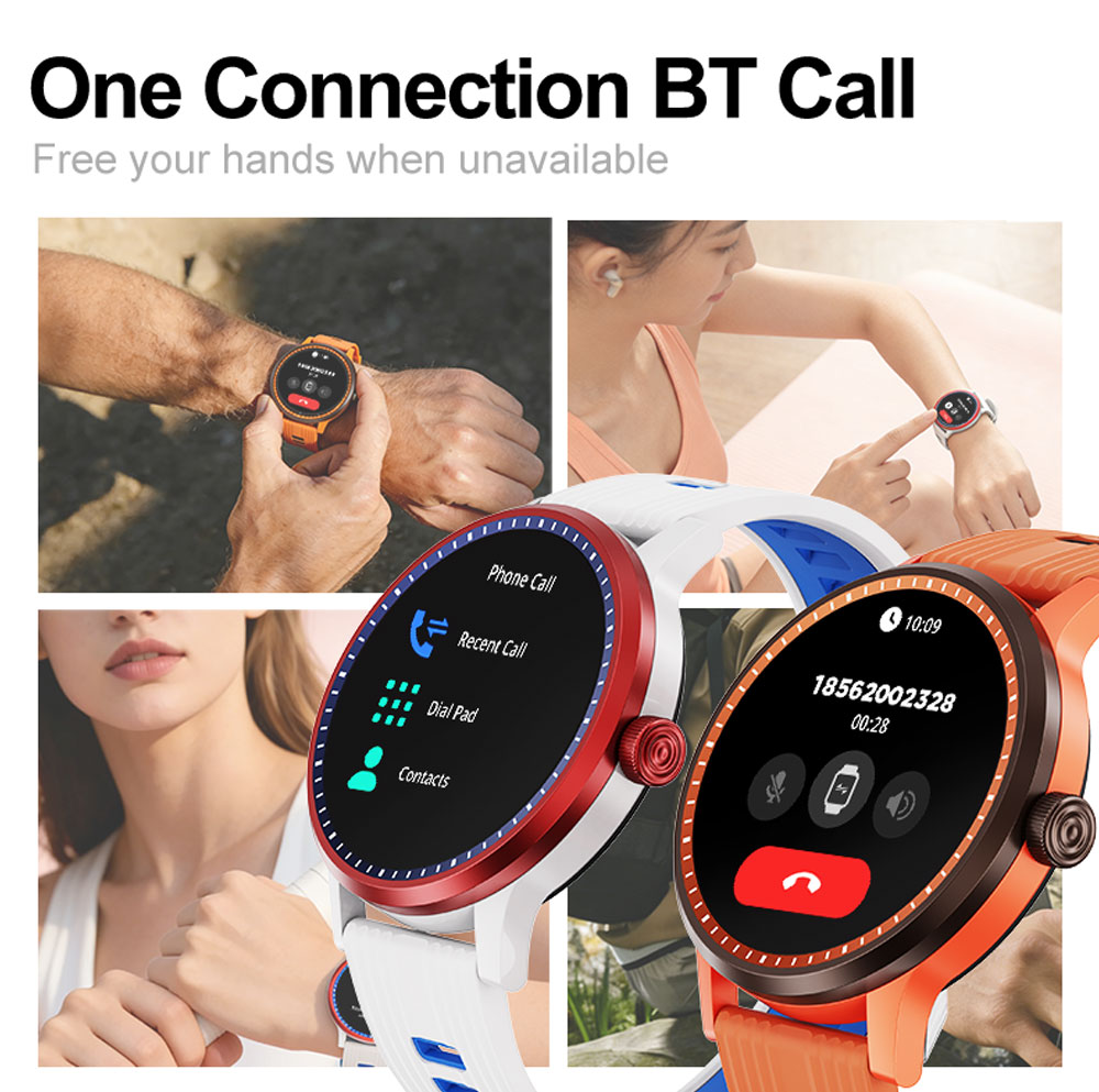 1.43 Inch AMOLED Smart Watch Bluetooth Call Fitness Tracker with Heart Rate Monitor, Sleep Tracking, GPS & Strava Support