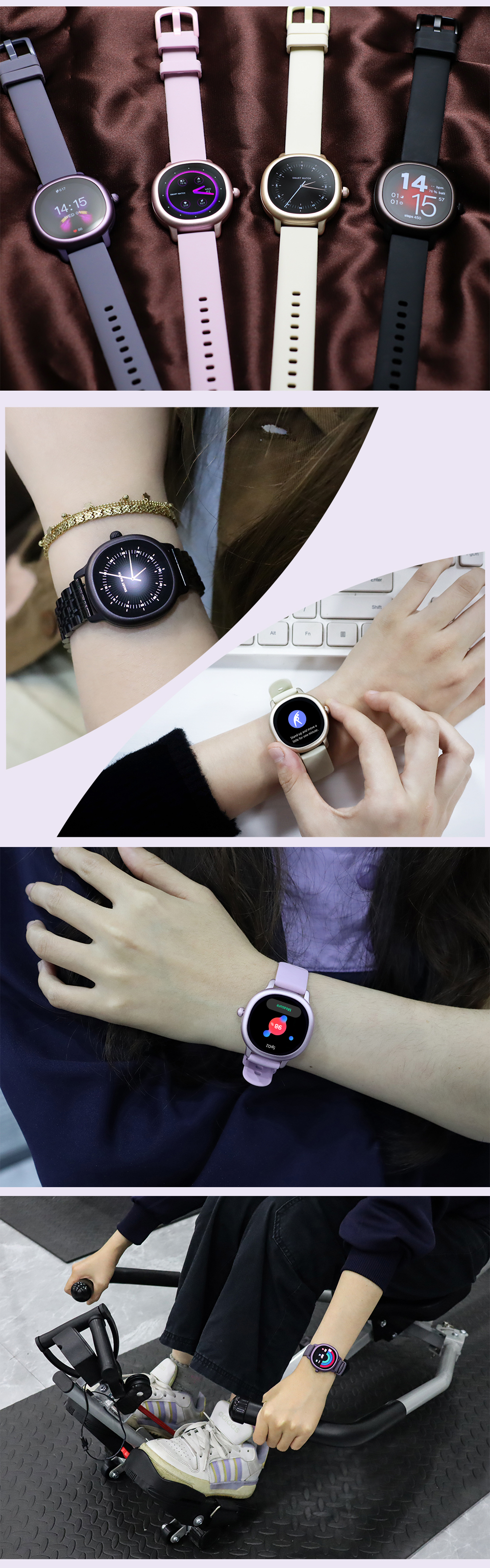 GPS Fitness Tracker Sport Watch Manufacturer PeakSmart Ladies Sport Bracelet AMOLED 1.04”