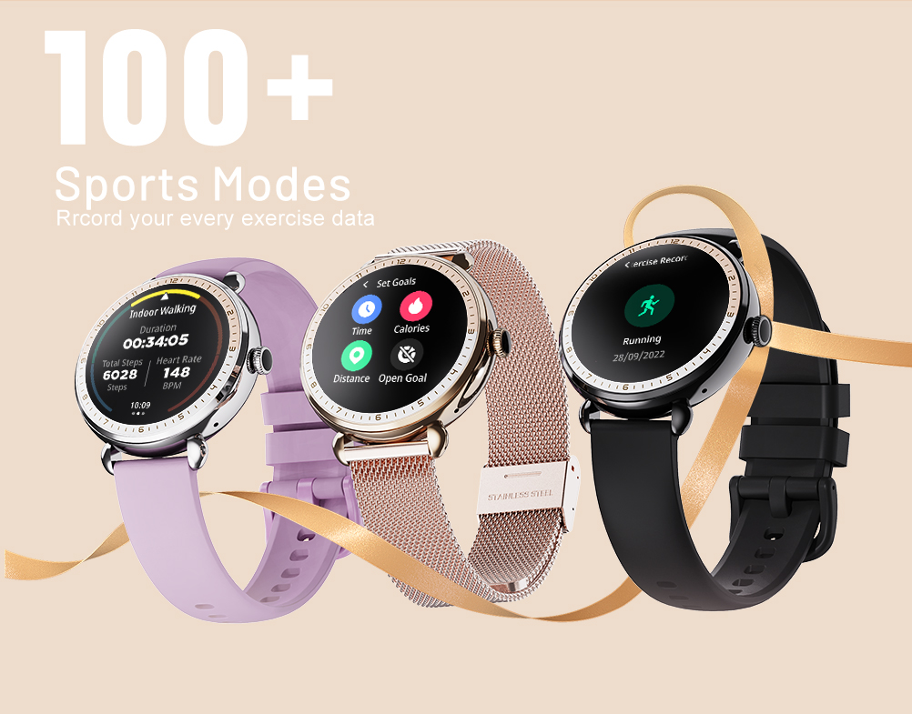 3D AMOLED Fitness Tracker Sport Watch Bracelet Ladies Luxury GPS Watch