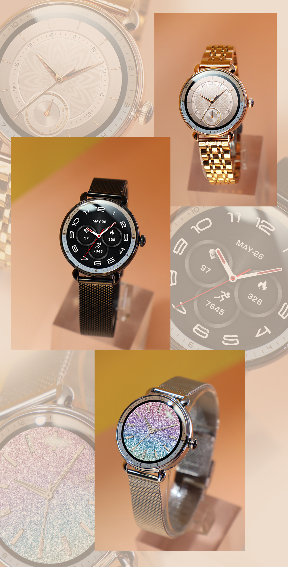 3D AMOLED Fitness Tracker Sport Watch Bracelet Ladies Luxury GPS Watch